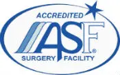 Accreditation logo for an Accredited Surgery Facility (ASF) with a star symbol.