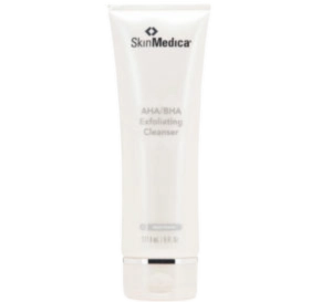 A tube of SkinMedica AHA/BHA Exfoliating Cleanser, 6 oz.