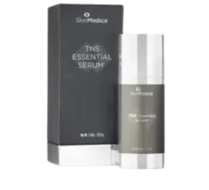 Box and bottle of SkinMedica TNS Essential Serum, 1 oz.