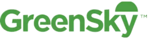 Logo of GreenSky with the text in green and a semi-circle above the letter 'k'.